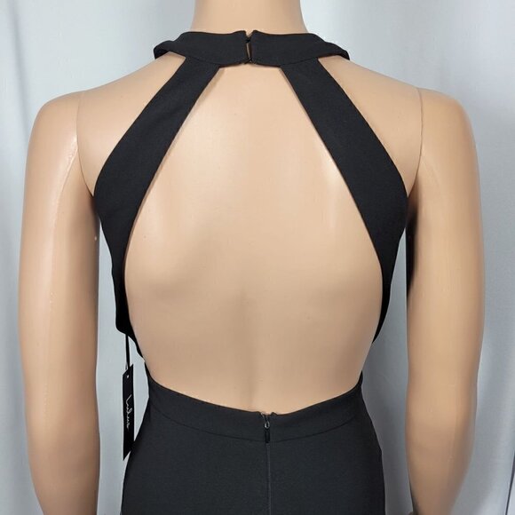 NWT Lulu's Can't Take My Eyes Off Of You Black Halter Low Back Maxi Dress Sz XS - Picture 10 of 14